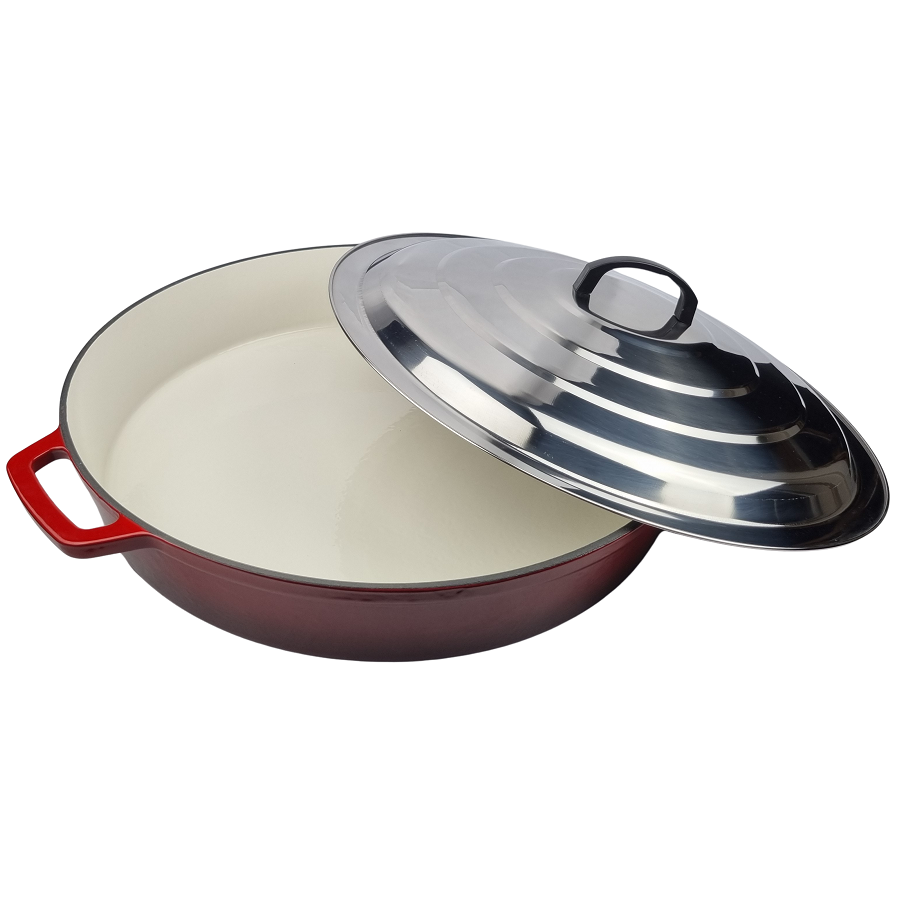 Zománcozott öntöttvas szeletsütő fedővel 50cm - Image 3