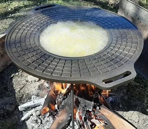 Öntöttvas grill tárcsa krumplisütővel 50cm grilltárcsa - Image 4