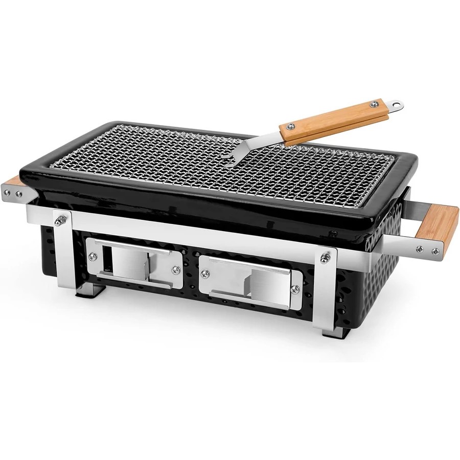 Hibachi asztali kerámia grill szögletes 39×22cm - Image 2