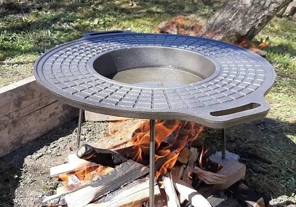 Öntöttvas grill tárcsa krumplisütővel 50cm grilltárcsa - Image 5