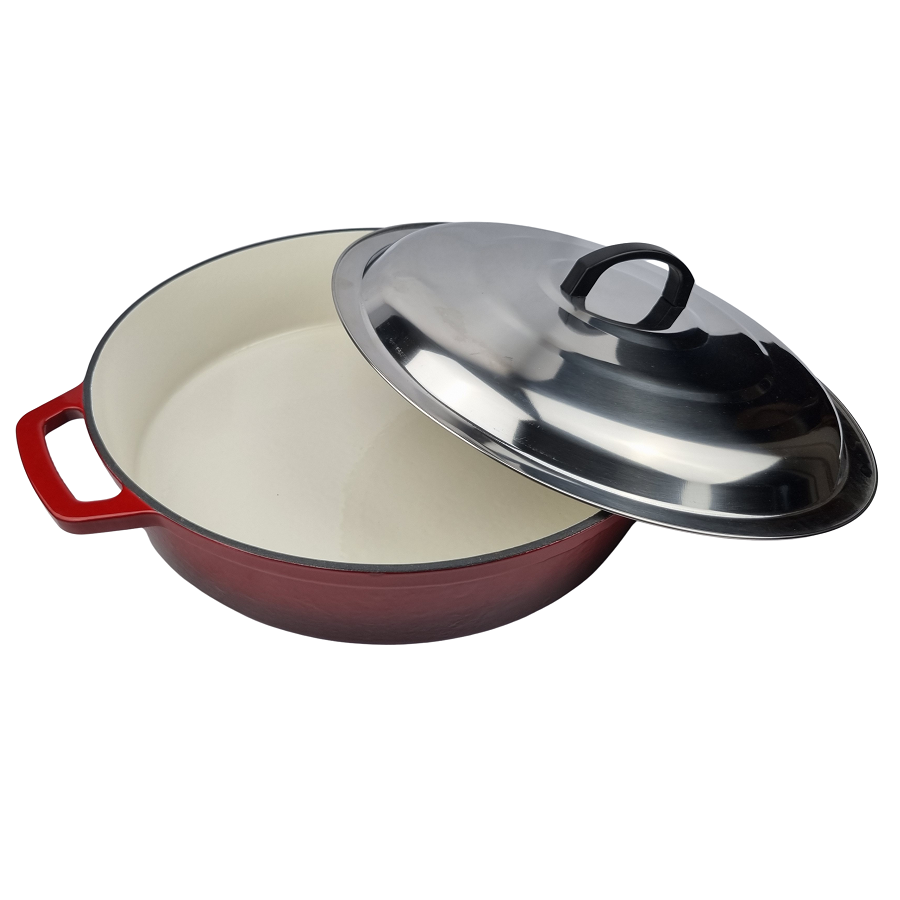 Zománcozott öntöttvas szeletsütő fedővel 40cm - Image 3