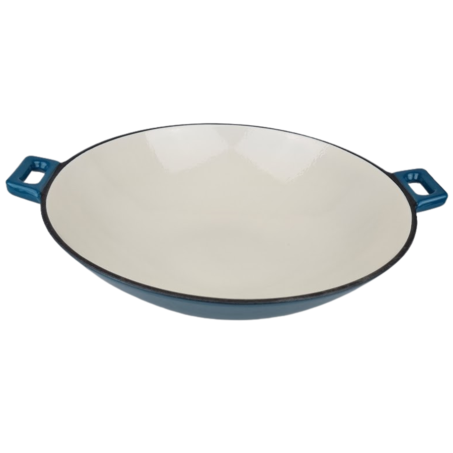Zománcozott öntöttvas wok 37cm türkizkék - Image 2