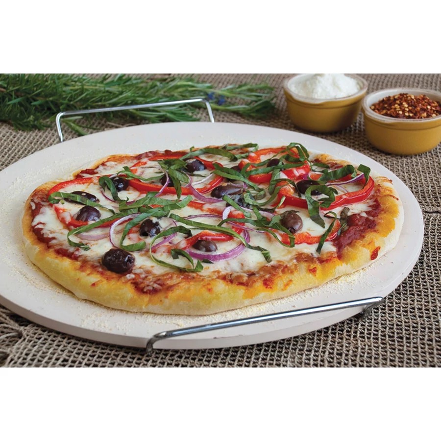 Pizzasütő kőlap fém állvánnyal 33cm - Image 2