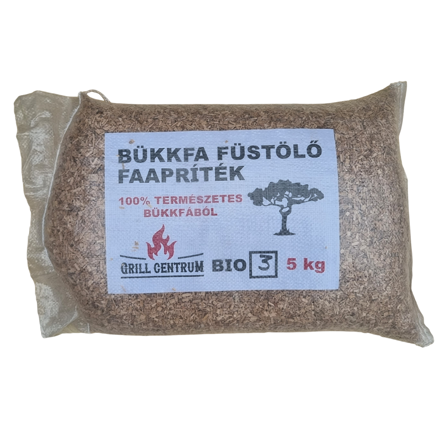 Száraz füstölő bükkfaforgács, BIO 3 bükk füstölő chipsz 5kg